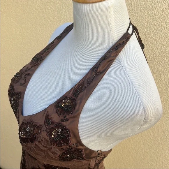 Vintage 90’s 100% Silk Beaded Dress Vintage Beaded Dress Lace Dress Silk Prom - Picture 7 of 17